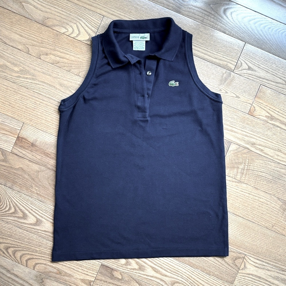 Lacoste Navy Sleeveless Polo